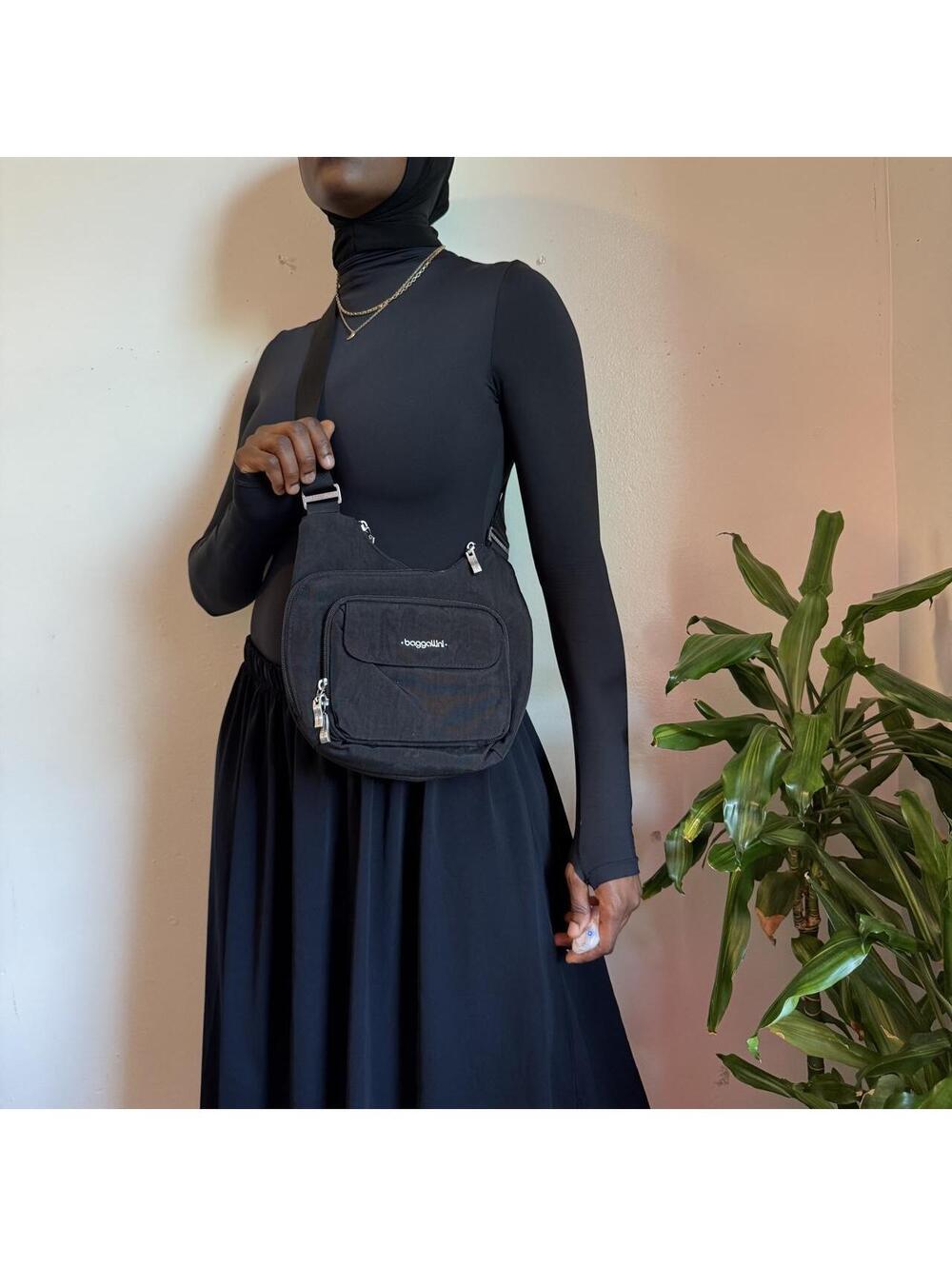 Baggallini Black Nylon Crossbody Bag